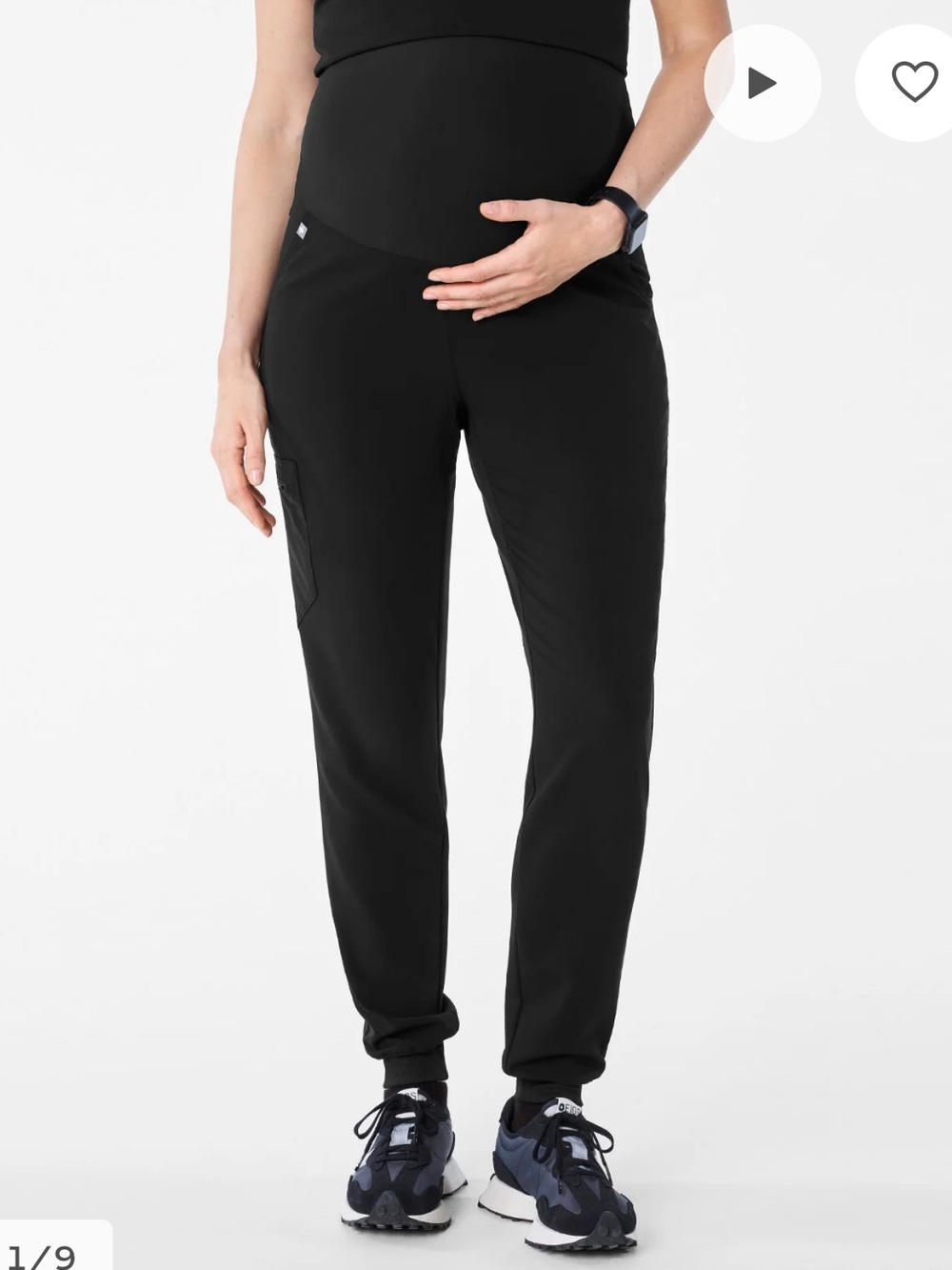 FIGS Zamora Maternity Scrub Pants in Black